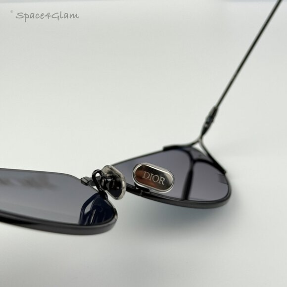 Dior Men Sunglasses Shiny Gunmetal Blue Cat Eye MISSDIOR B1U H4B0 BRAND NEW - Picture 7 of 12